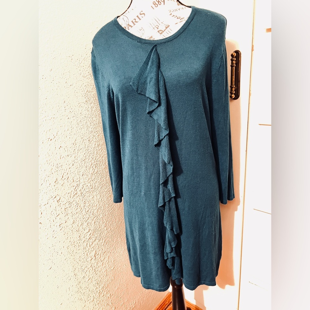 Red Brand Teal Dress with Ruffle Detail